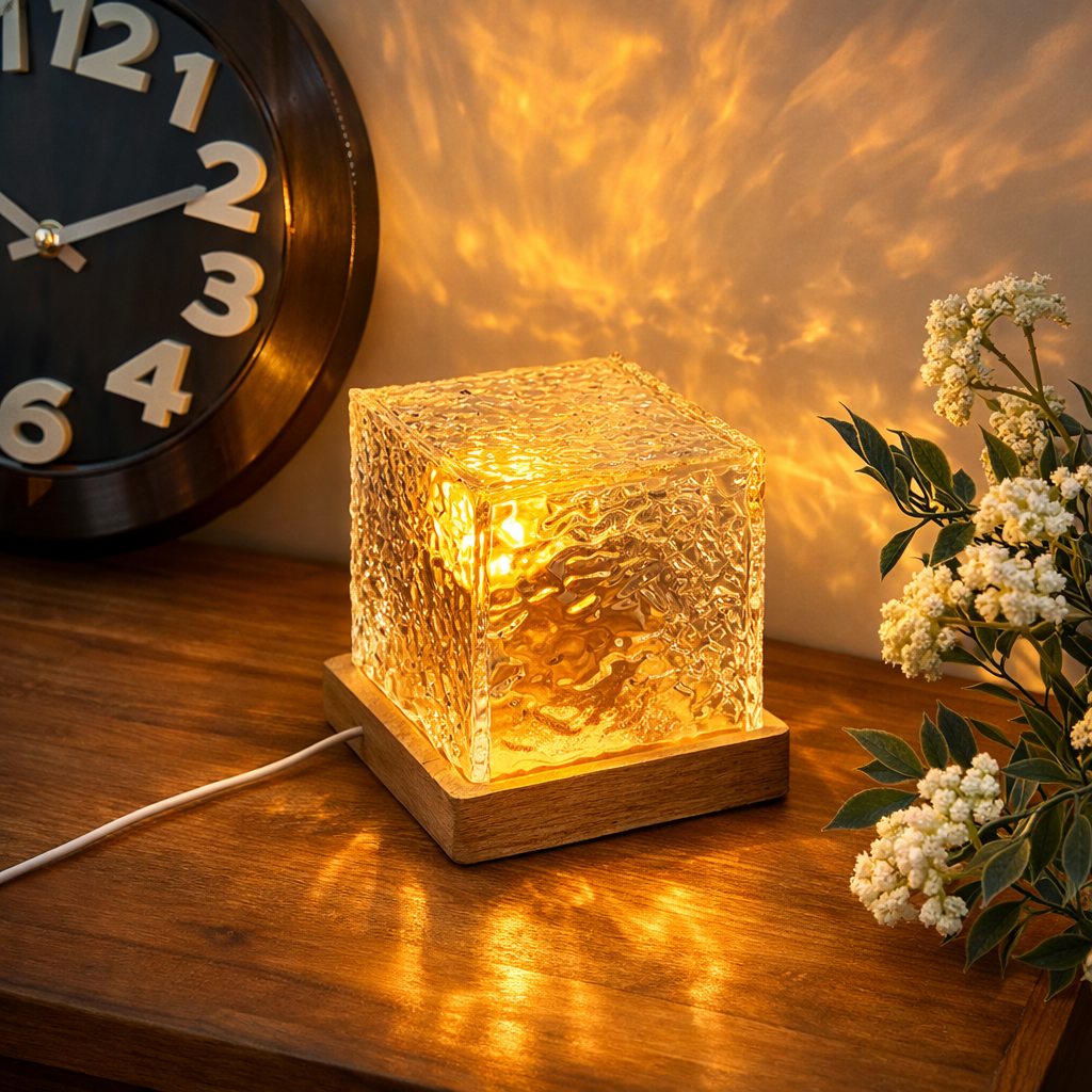 Rotating Water Ripple Night Light – Aura Lamp